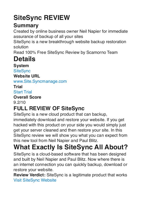 SiteSync Neil Napier PDF Review 1 SiteSync Neil Napier PDF Review 1