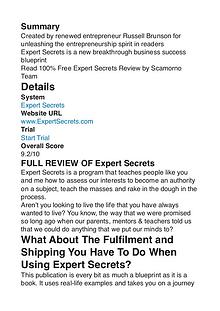 Expert Secrets Russell Brunson PDF Review 1