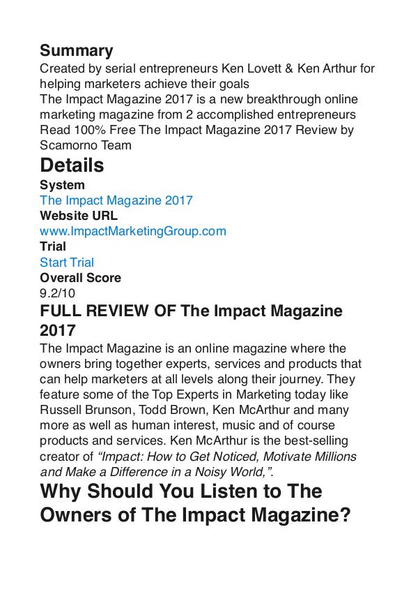 The Impact Magazine Ken Arthur PDF Review 1 The Impact Magazine Ken Arthur PDF Review 1