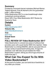 Video Bookmarker 2017 Michael Warner PDF Review 1