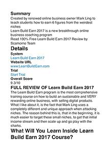 Learn Build Earn 2017 Mark Ling PDF Review 1
