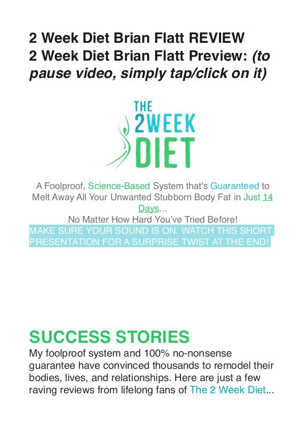 The 2 Week Diet DVD / Review Is Brian Flatt's Video Free Down The 2 Week Diet Brian Flatt