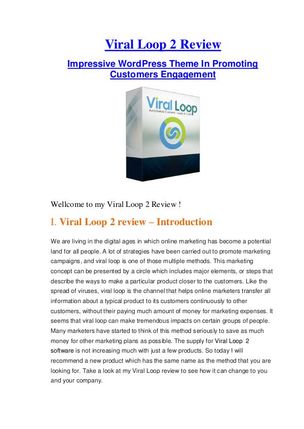 Viral Loop 2 Review - Low Cost & Huge Bonus Low Cost & Huge Bonuses