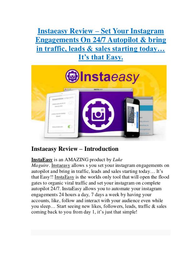 InstaEasy Review - Discount & Huge Bonus Discount & Huge Bonuses