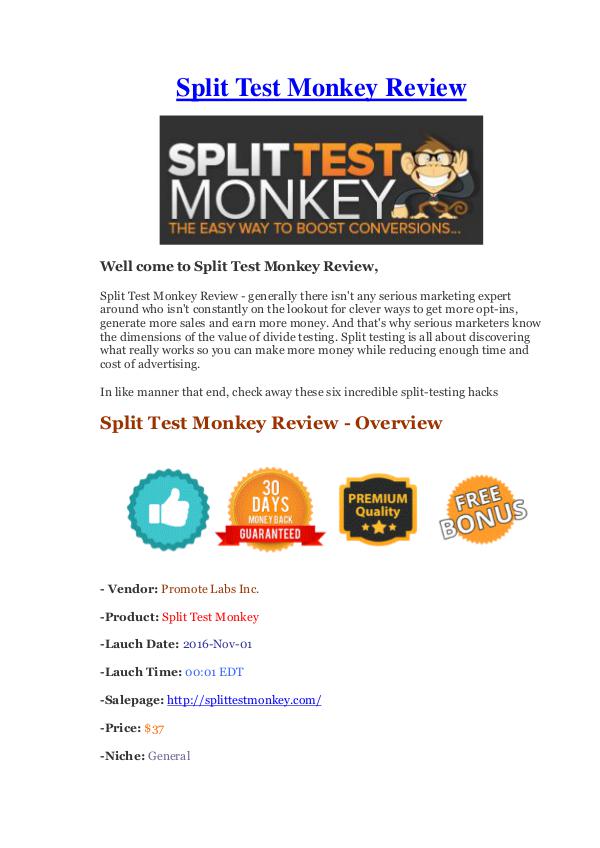 Split Test Monkey Review - Low Cost & Huge Bonus & Discount