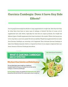 Garcinia Cambogia: Does it have Any Side Effects