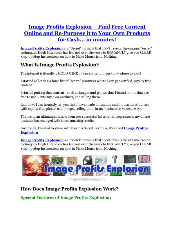 Image Profits Explosion review and $26,900 bonus - AWESOME! Image Profits Explosion review and (COOL) $32400 b
