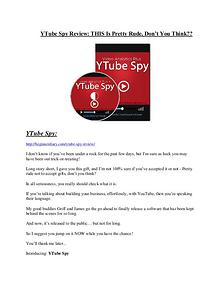 YTube Spy review - I was shocked!