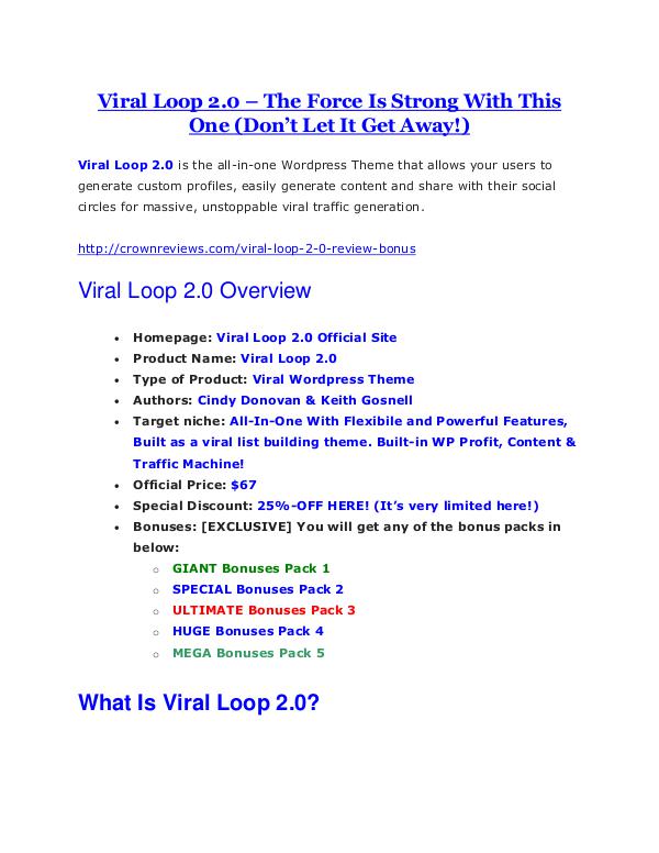 marketing Viral Loop 2.0 review - A top notch weapon
