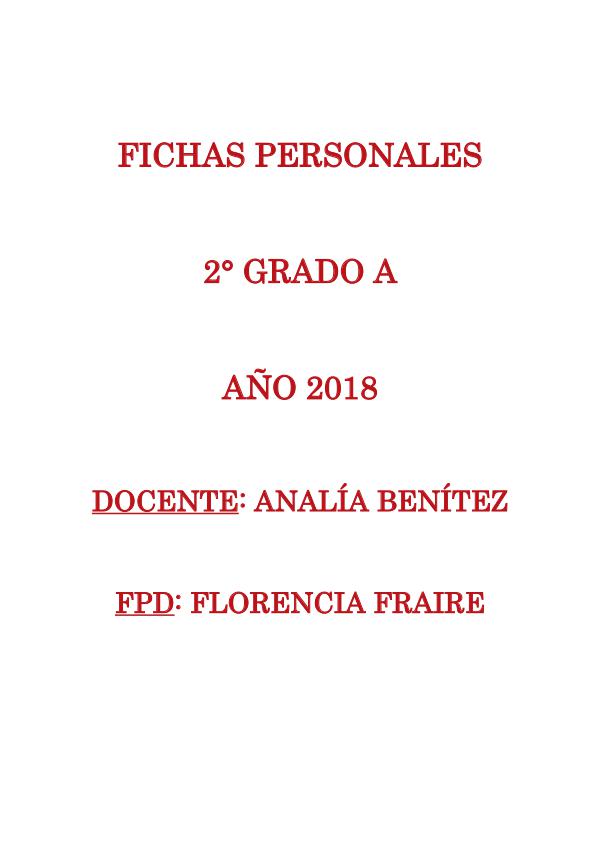 Fichas personales 2°A 2018 Fichas personales 2 A final