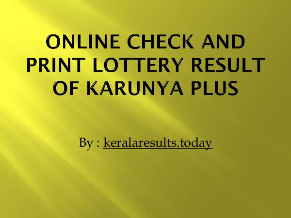 Online Check and Print Lottery Result of karunya p