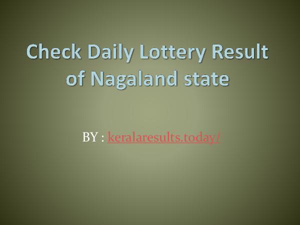 Results Check Daily Lottery Result of Nagaland state