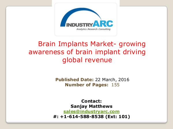 Brain Implants Market | IndustryARC Global Brain Implants Market