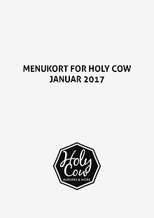 Menukort - Holy Cow - 2017