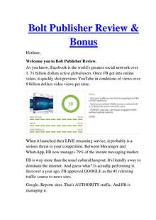 Bolt Publisher Review - Why Should Buy It?
