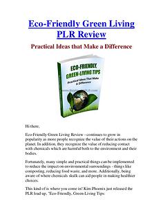Eco-Friendly Green Living PLR Review & Bonus