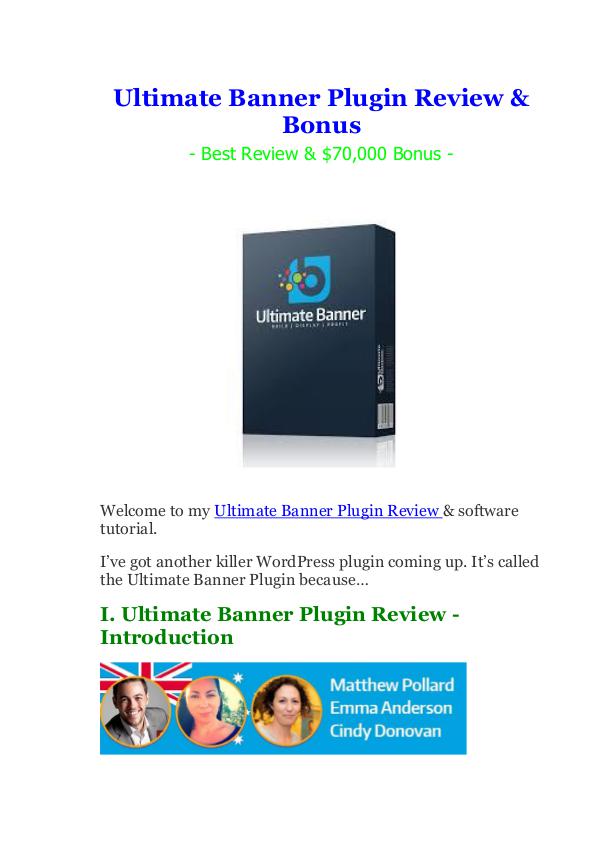 Ultimate Banner Plugin Review & Bonus 50% Discount