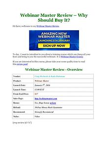 Webinar Master Review and $70,000 Bonus - 50% Discount