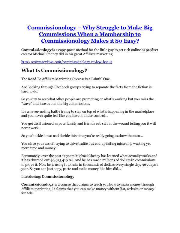 marketing Commissionology review - (FREE) Jaw-drop bonuses
