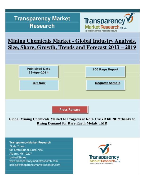 Global Mining Chemicals Market Forecast 2013 – 2019