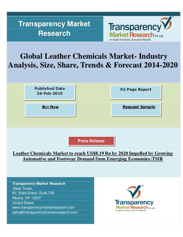 Global leather chemicals market 2014 -2020.