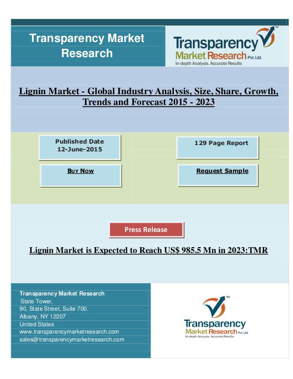 Global Lignin Market 2015 - 2023
