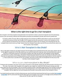 When is the right time to go for a hair transplant