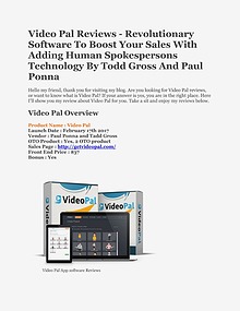 Video pal reviews - revolutionary software to boost your sales