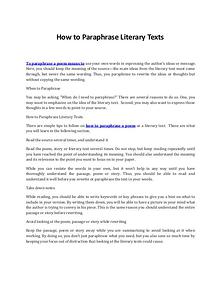 Discover the Best Ways on How to Paraphrase Literary Texts