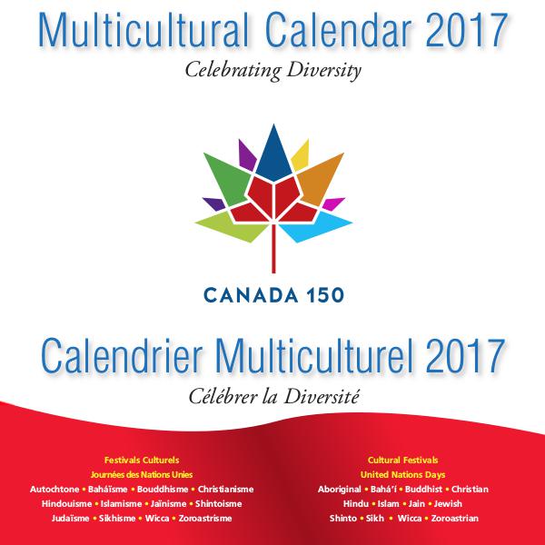 Canada 150 Diversity Calendar Canada 150 Multicultural Calendar