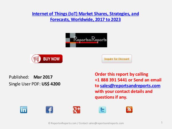 Global Forecasts on Internet of Thing (IoT) Market Analysis to 2023 Mar 2017
