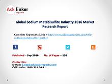 Global Scenario on Sodium Metabisulfite Market and Forecasts 2020