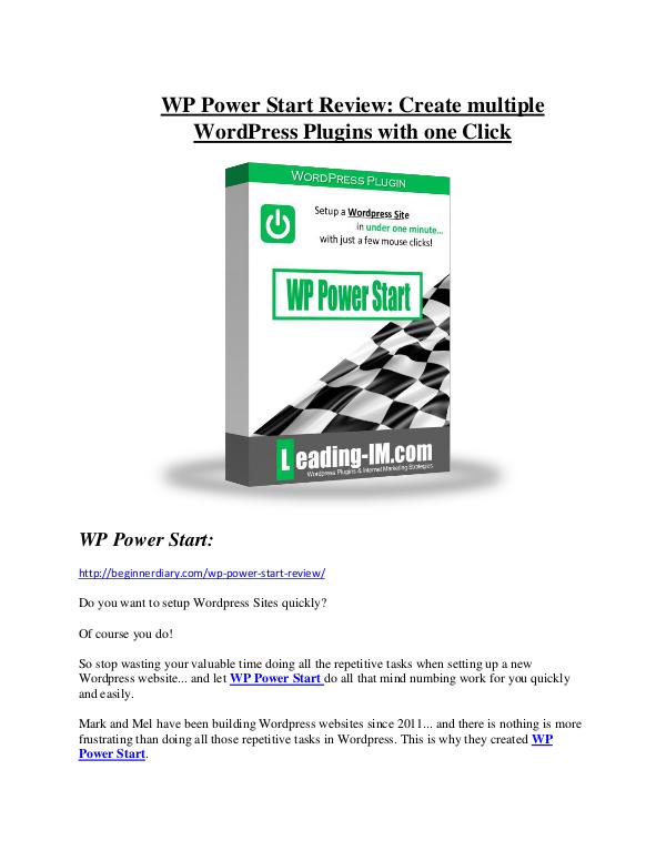 WP Power Start Review-(GIANT) bonus & discount
