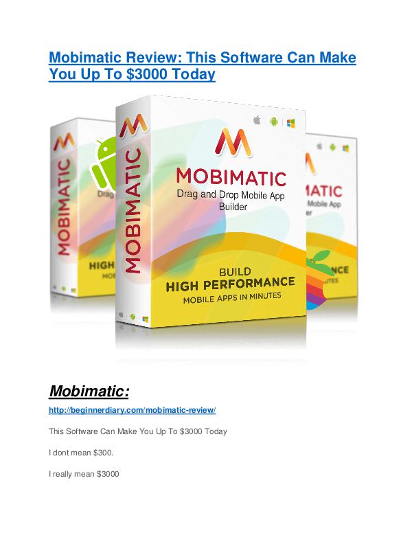 Mobimatic Review and (Free) GIANT $14,600 BONUS