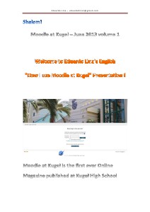 Moodle at Kugel Volume 1 June 2013