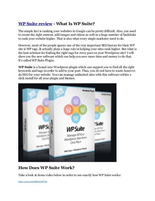 WP Suite review and giant bonus with +100 items
