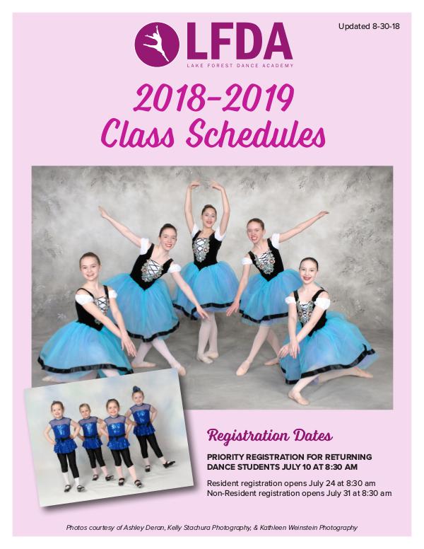 Lake Forest Dance Academy Brochure Class Schedules 2018-2019