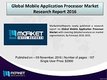 Global Mobile Application Processor Market Industry Analysis – 2016