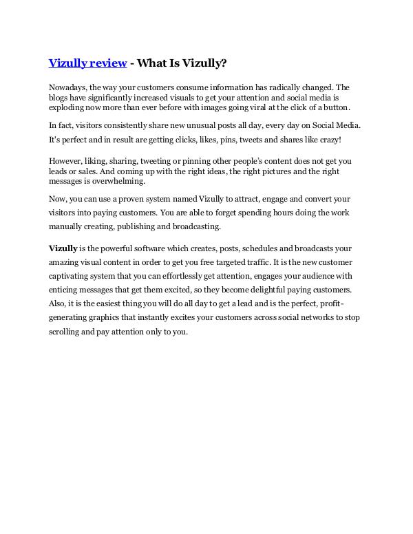 Marketing Vizully review and (MEGA) bonuses – Vizully
