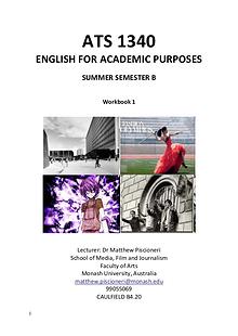 ATS1340 ENGLISH FOR ACADEMIC PURPOSES WORKBOOK 1