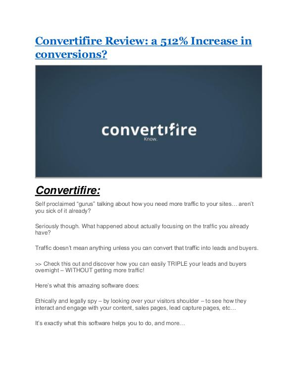 Convertifire review & huge +100 bonus items Convertifire Review & GIANT Bonus