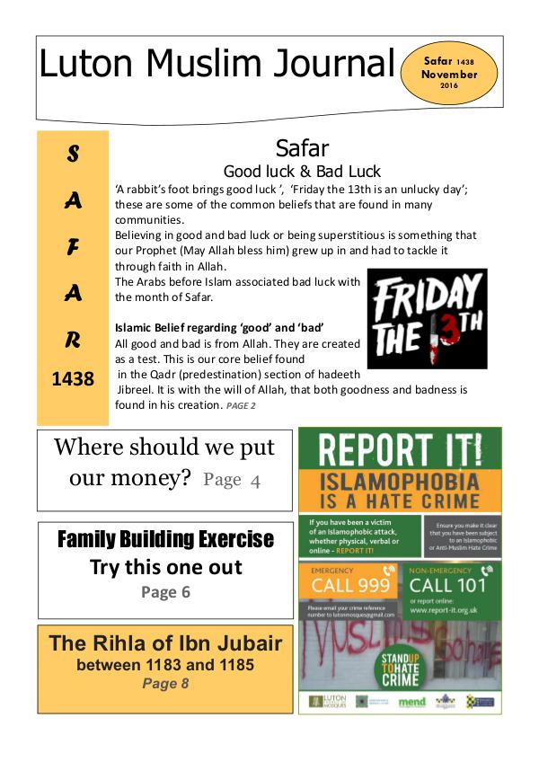 Luton Muslim Journal >> Safar 1438 / Nov 2016 1