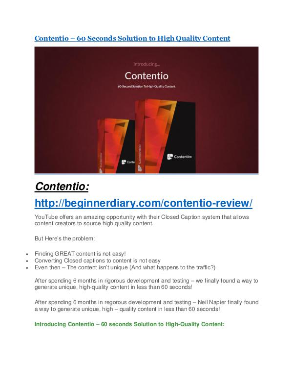 Contentio review & huge +100 bonus items Contentio Review and (MASSIVE) $23,800 BONUSES