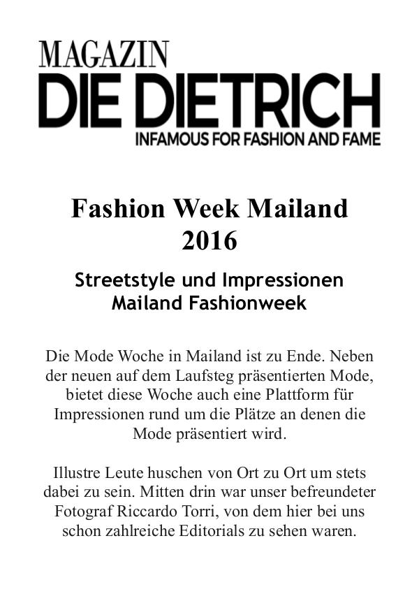 Magazin DieDietrich - infamous for fashion and fame 22.11.2016