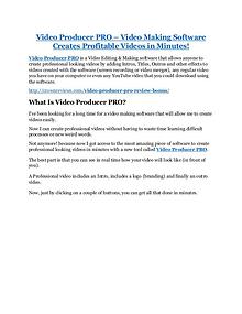 Video Producer PRO review pro-$15900 bonuses (free)