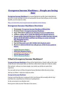 MarketingEvergreen Income Machines review - EXCLUSIVE bonus of Evergreen Income Machines