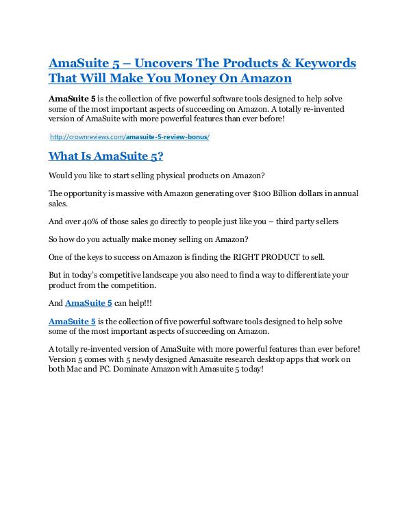 AmaSuite 5 Review & (BIGGEST) jaw-drop bonuses