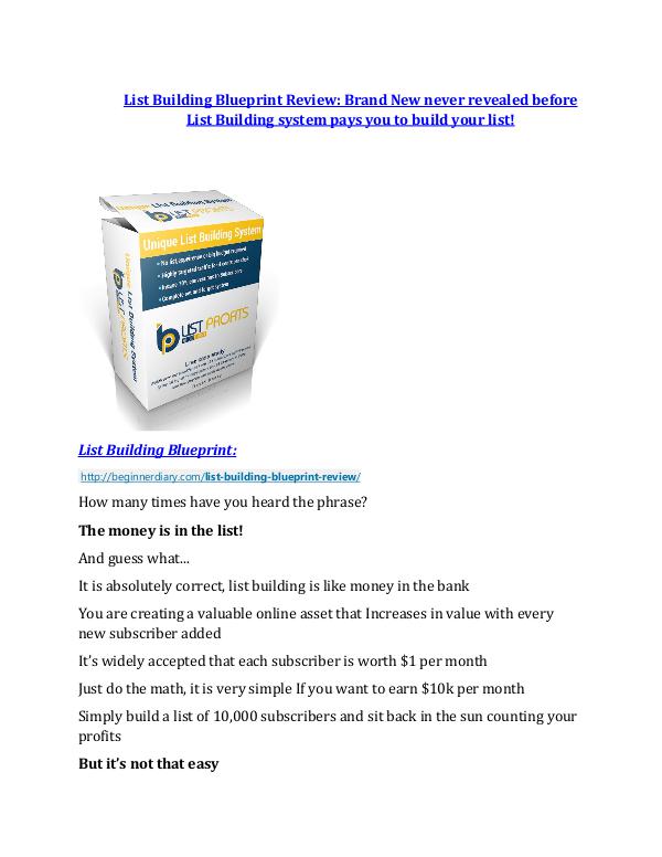 List Building Blueprint review in detail – List Building Blueprint Massive bonus