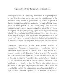 Liposuction post surgery Instructions