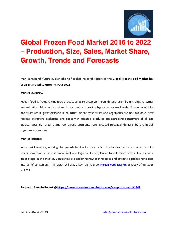 Shrink Sleeve Labels Market 2016 market Share, Regional Analysis and Global Frozen Food Market Based On